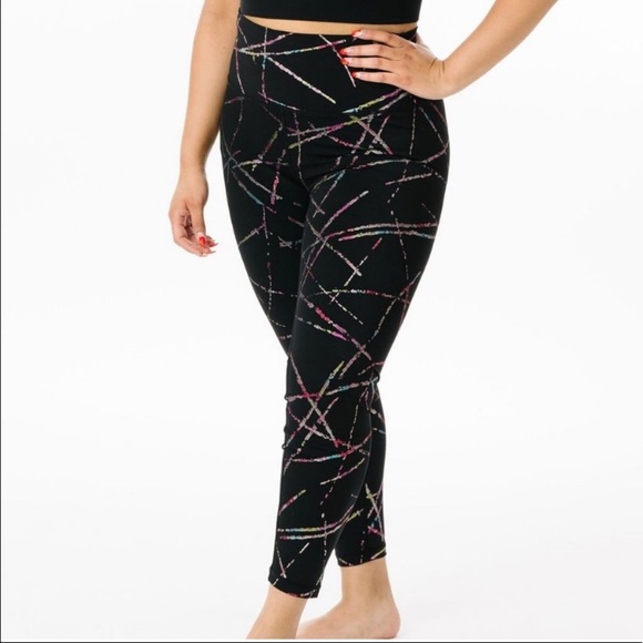 ZYIA Pants - ZYIA Black Multicolor Patterned Leggings
